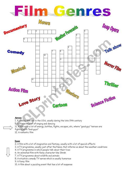 film genre Crossword Clue